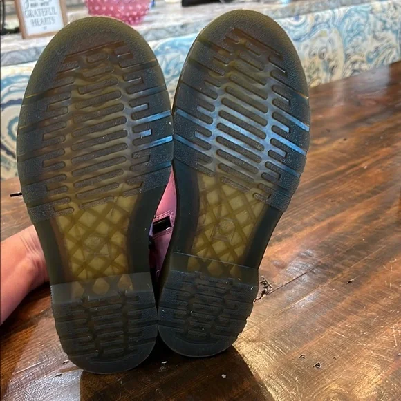 Dr. Martens Air Wair Kids Pink Combat Boots with Glossy Finish - Picture 6 of 6